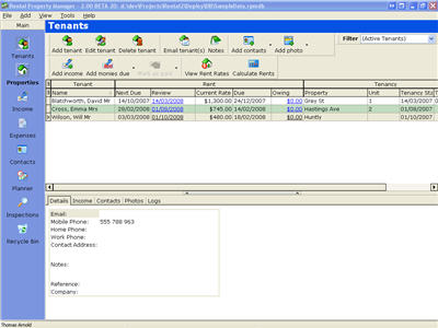 Rental Property Manager 2.31 screenshot